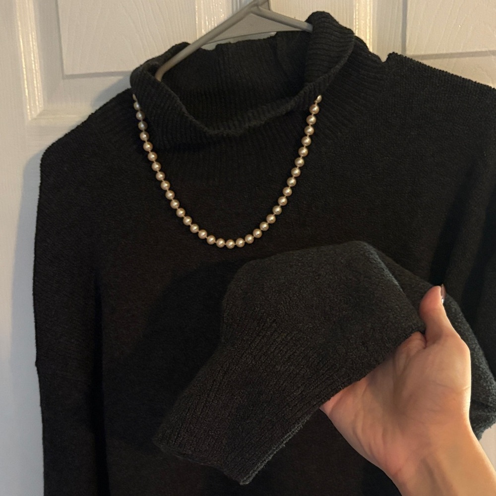 Elegant dark heather grey Turtleneck Sweater